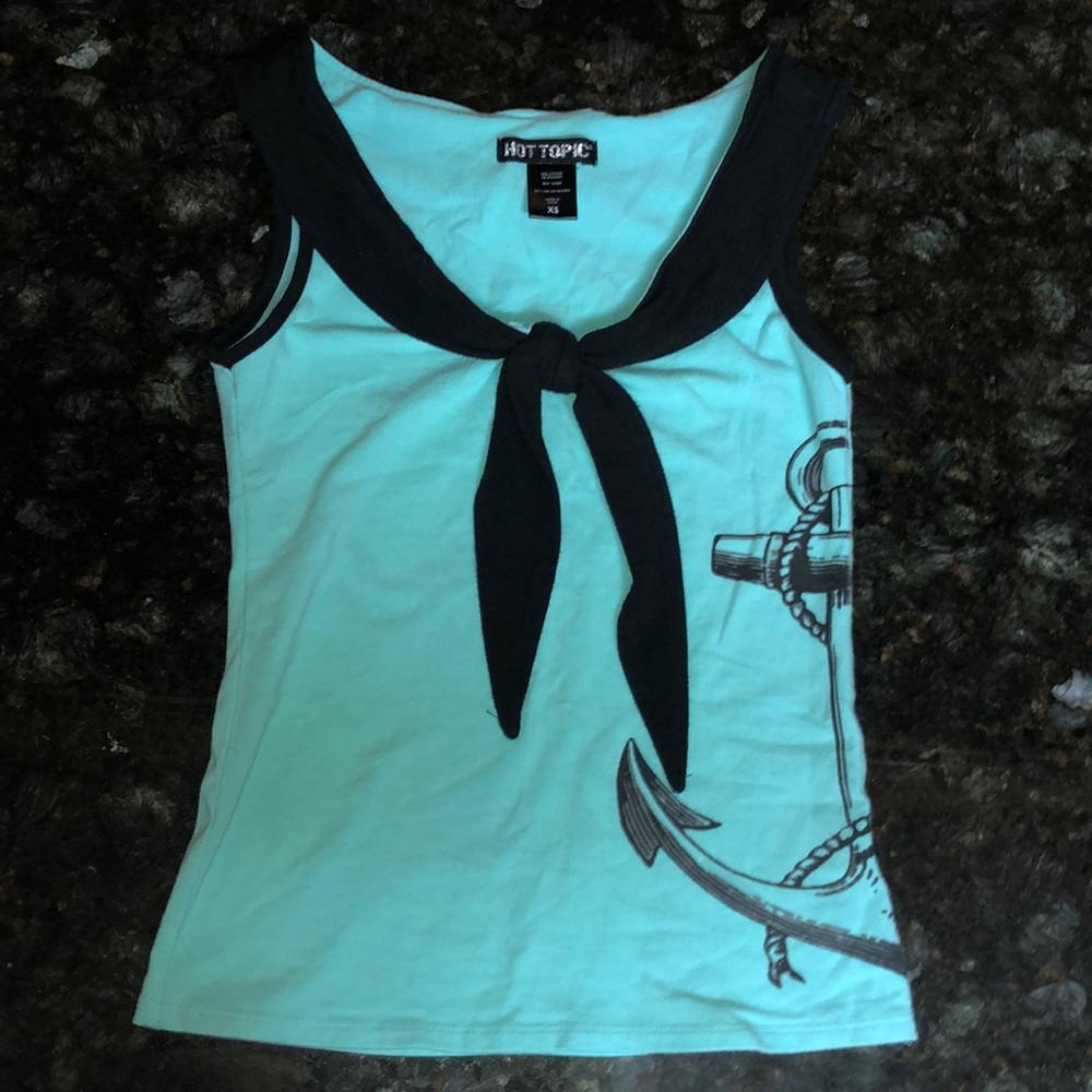 Nautical turquoise tank top